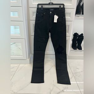 NWT Men’s Amiri Wax Broken Jean Black Wax size 32